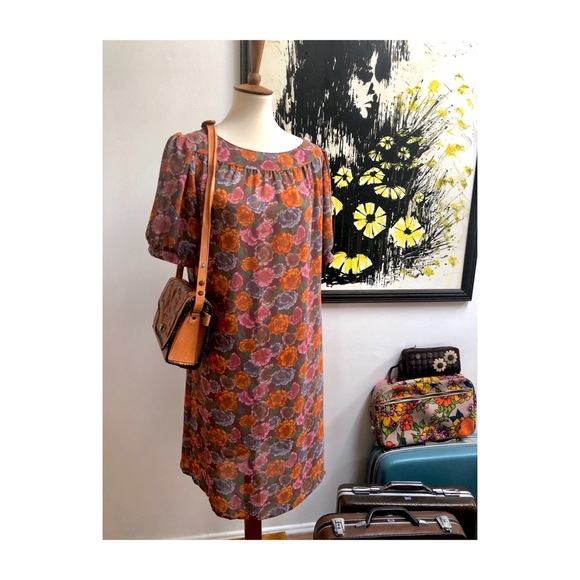 Sheer Floral Vintage Dress - Picture 2 of 7